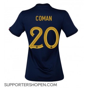 Frankrike Kingsley Coman #20 Hemma Matchtröja Dam VM 2022 Kortärmad